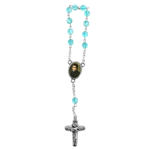 Decina rosario in cristallo liscio Ø 6 mm croce e crocera personalizzabile