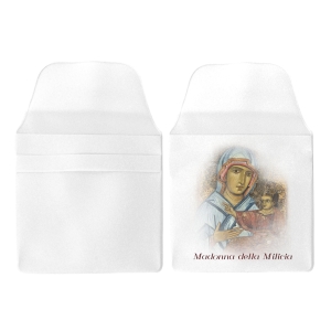 Sacchetto porta rosari in plastica personalizzabile ( es. Madonna della Milicia)