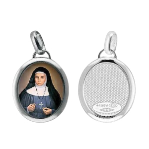 Medaglietta in argento 925 ovale con maglia e contromaglia