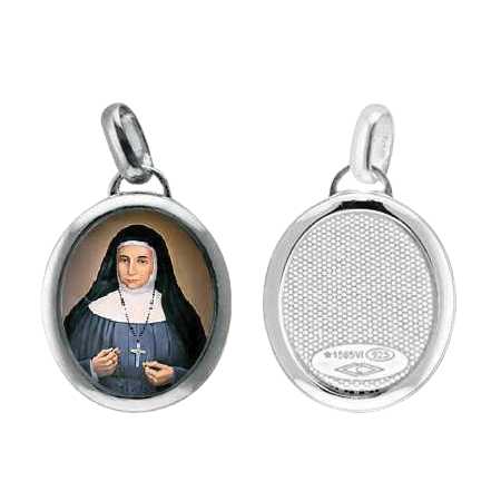 Medaglietta in argento 925 ovale con maglia e contromaglia